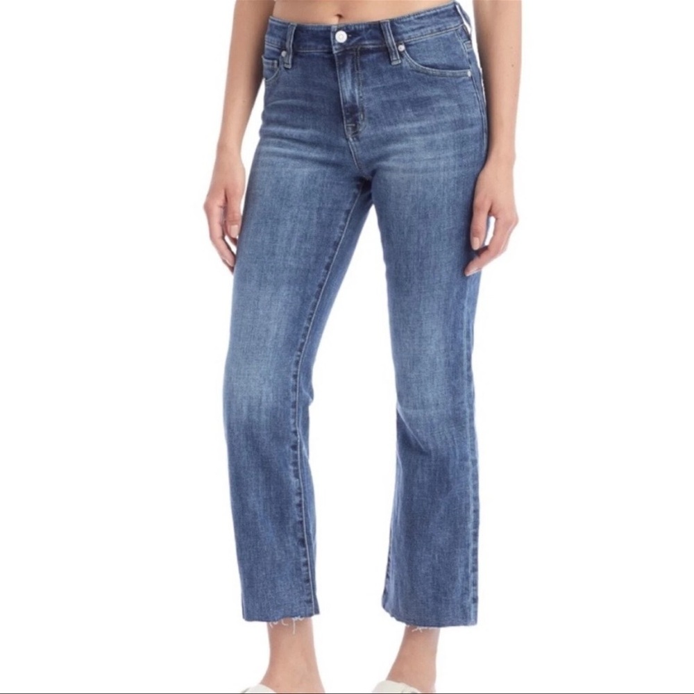 STONEFIELD ROYCE HIGH RISE CROPPED BOOTCUT RAW HEM JEANS SIZE 26x27